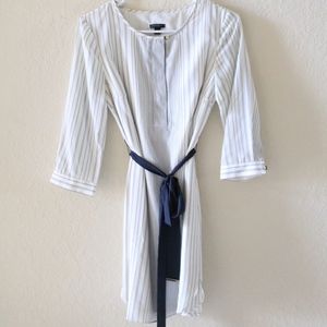 NWOT ANN TAYLOR PINSTRIPE DRESS WITH BELT